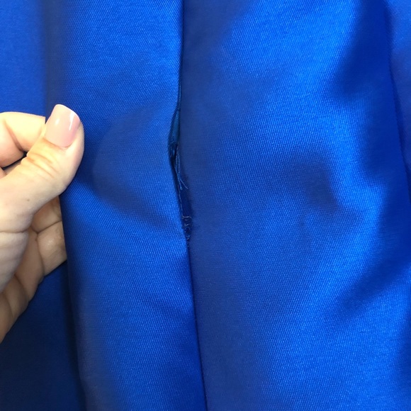 SOLD. Brilliant Blue Fitted Trumpet Hem Gown - Picture 5 of 8